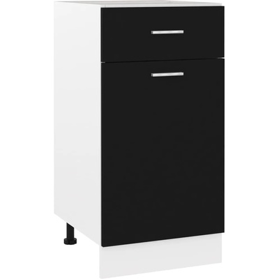 vidaXL Долен шкаф с чекмедже, черен, 40x46x81, 5 см, ПДЧ (801213)