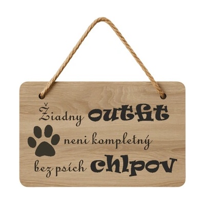 Drevená tabuľka - Outfit psíky