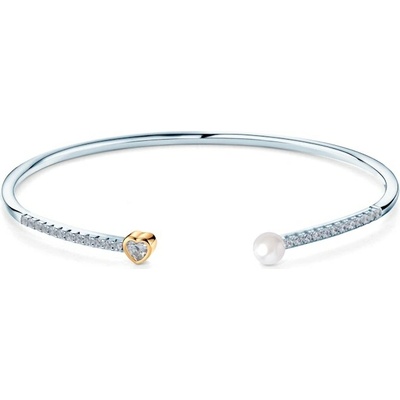SAVICKI Náramok bangle pozlátené striebro s perlou 2 mm - B-B-B0829-00340-925-ZB