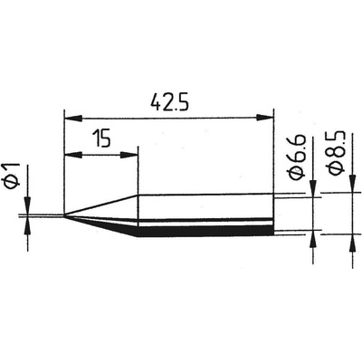 Ersa 842 BD spájkovací hrot ceruzková forma Veľkosť hrotov 1 mm Obsah 1 ks