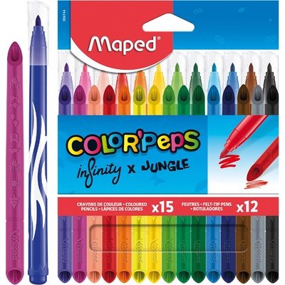 Maped Pastelky Color'Peps Infinity 15ks +Fixy Color'Peps Jungle 12ks 164079