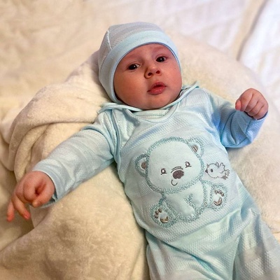 New Baby Dojčenská súprava do pôrodnice For Sweet Bear biela Ružová