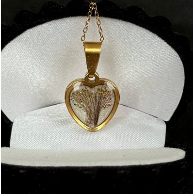 Meganflo Сърце медальон с кърма и косичка - дърво на живота от златна стомана