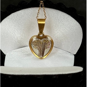 Meganflo Сърце медальон с кърма и косичка - дърво на живота от златна стомана