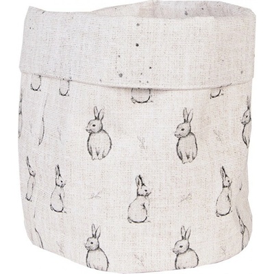 Béžový textilný košík na pečivo s králikom Bunny Buddies - Ø 15*16 cm - Clayre & Eef
