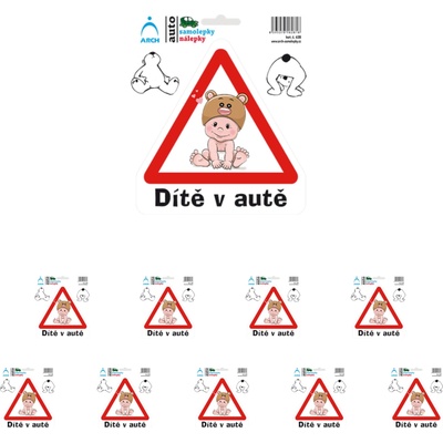 Walteco Dieťa v aute - sediace dieťatko, 150x180mm, nálepka Množstvo: 10 ks , 20183BP2