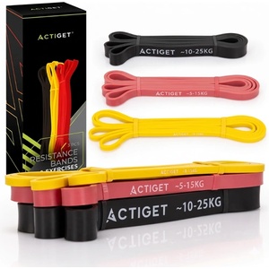 Actiget Комплект 3 бр. ластици за съпротивление Power (Agility) Band / фитнес ленти - ACTIGET