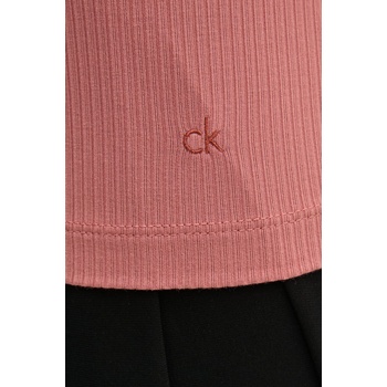 Calvin Klein Блуза с дълги ръкави Calvin Klein в розово с ниско поло K20K207747 (K20K207747)