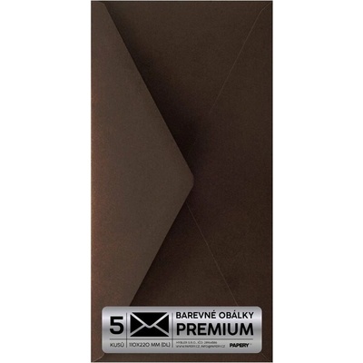 Obálka PREMIUM 5 KS (DL) 110x220 mm Kakaová Vintage