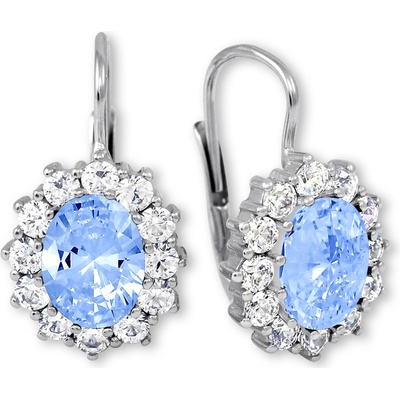 Soliter Třpytivé stříbrné náušnice se zirkony 436 001 00483 0400500