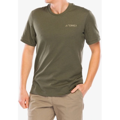 adidas Bavlněné tričko TERREX Xploric Logo SS Tee olive strata