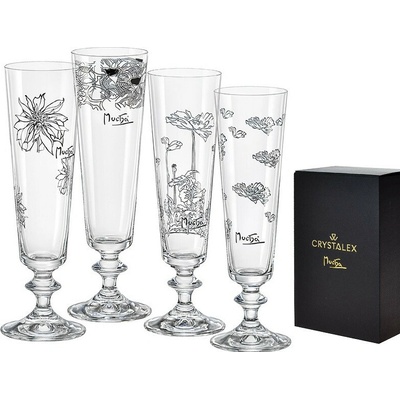 crystalex Sklenice na šampaňské nebo prosecco Alfons Mucha 205 ml