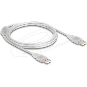 Delock Кабел Delock USB-A мъжко - USB-A мъжко 1.5 m, прозрачен (DELOCK-83888) - megamag