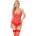 Секси боди с интимен отвор, ефектен дизайн - Emily Red S/M (SLC0186836)