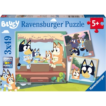 Ravensburger Детски пъзел Ravensburger 3 x 49 части - Блуи (5685)