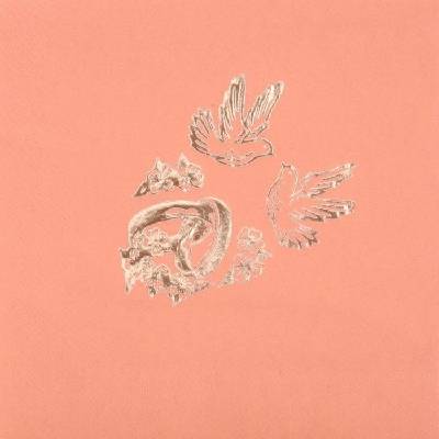 Paper Design Svatební ubrousky se zlatým potiskem lososové 33x33cm