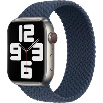 Apple Оригинална текстилна каишка за Apple Watch 44мм, 45мм, 46мм, Ultra, Ultra 2, Ultra 3 49 - Apple Abyss Blue Braided Solo Loop Band Size 10 (разопакован) (ML6P3ZM/A)
