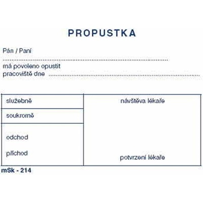 MSK 214 Propustka A7
