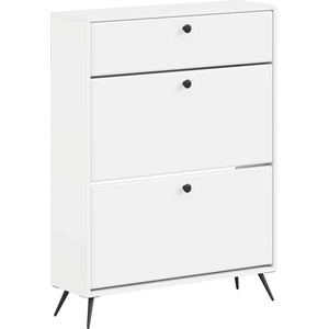 vidaXL Шкаф за обувки BREDA 78 x 24 x 103 см Инженерна дървесина Бяло (897535)