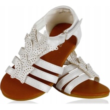 Biele sandále s motýlikmi