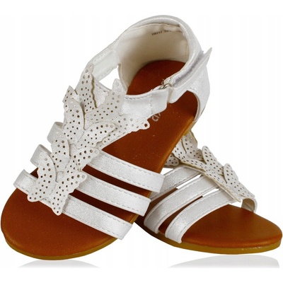 Biele sandále s motýlikmi