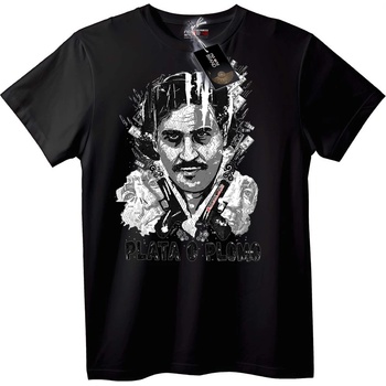 NOONEBRAND Тениска Мафия Plata O Plomo - 6XL, Black