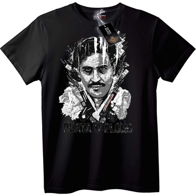 NOONEBRAND Тениска Мафия Plata O Plomo - 6XL, Black