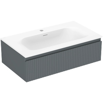 Mexen Rivel шкаф за баня 80 см с мивка Vela, 1 чекмедже, надигнат, графит мат/бял (91A20-08023-1-BF66-W23M01)