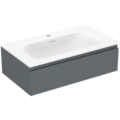Mexen Rivel шкаф за баня 80 см с мивка Vela, 1 чекмедже, надигнат, графит мат/бял (91A20-08023-1-BF66-W23M01)