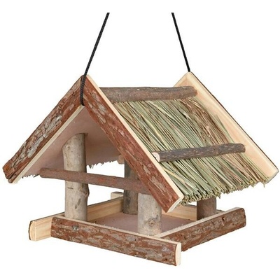 Trixie Natural Living krmítko závěsné se střechou z trávy 25x25x25c