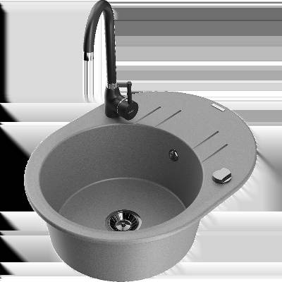 Kevin гранитна кухненска мивка с 1 отделение с отцедник и кухненски (6517-71-670200-70-B)