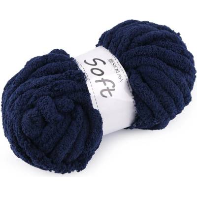 Pletací příze žinylková Soft 250 g Varianta: 13 modrá tmavá, Balení: 1 ks 57866/147363/273524
