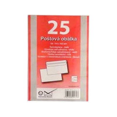 Poštové obálky C6 samolepiace, 25 ks