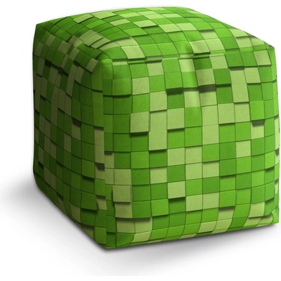 Sablio Taburet Kostka Green Blocks 3D: 40x40x40 cm