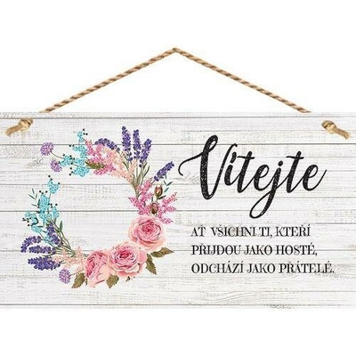 Dekorační obrázek na zavěšení - vítejte