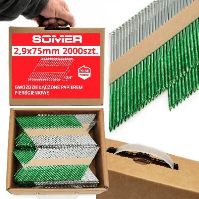 Klince do klincovačky Somer 2,9 mm/75 mm 3000 ks spájané papierom