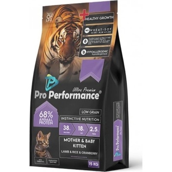 Pro Performance Kitten Lamb & Rice & Cranberry - пълноценна храна за подрастваща котка до 1 годишна възраст, 15 кг - Турция - 125059