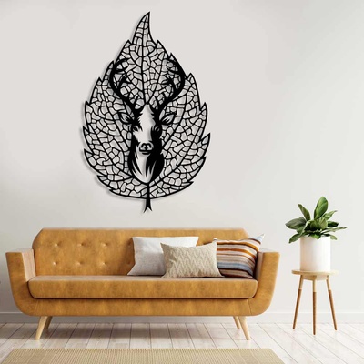 Decono Метална Декорация Елен в Арт Листо