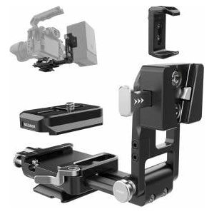 NEEWER V Mount Battery Plate with Arca Type QR Plate, portable charger holder, foldable V Lock adapter for NEEWER PS099E, compatible with DJI RS4 RS3 gimbal camera cage video rig accessories, PS017A
