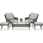 Garden Point Градински мебели Bilbao Terrace + 2 пуфа Garden Point сив (GAP424-TERPU)