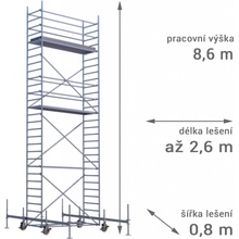 Lešení RUX MOBILO 800 8,6 m 180 cm