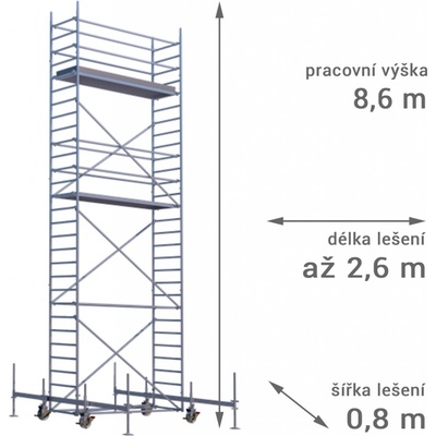 Lešení RUX MOBILO 800 8,6 m 180 cm