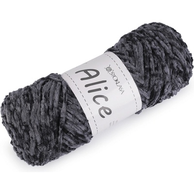 Pletací žinylková příze Alice 100 g Varianta: 18 šedá tmavá, Balení: 1 ks 57855/147357/273340