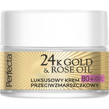 Perfecta, 24K zlato a ružový olej, luxusný denný a nočný krém proti vráskam 80+ 50 ml