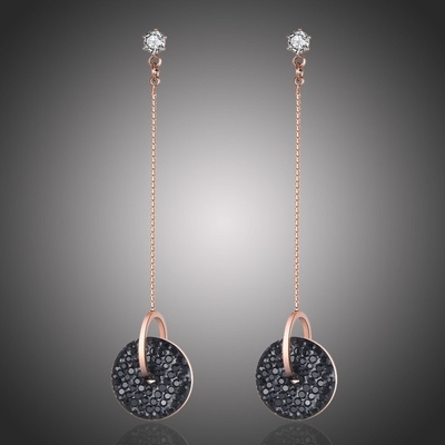 Victoria Filippi Stainless Steel ocelové náušnice se zirkony Monica Black chirurgická ocel VFE19115-1/5 černá