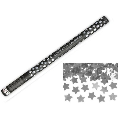 Konfety v tube hviezdy strieborné 80cm