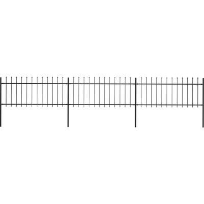 OMAXI Zahradní plot s kopím nahoře ocelový 504 x 80 cm černý 710259