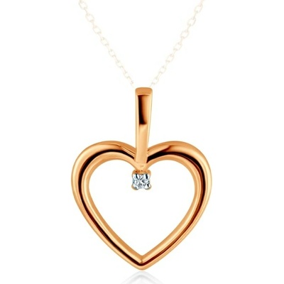 Savicki Prívesok srdce dvojfarebné zlato diamant B Z Z0767 00057 585 Z