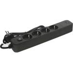 VITO РАЗКЛОНИТЕЛ 4 ГНЕЗДА usb a+c 3m ЧЕРЕН С КЛЮЧ vito (6972538041067)