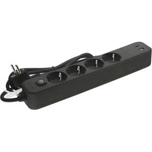 VITO РАЗКЛОНИТЕЛ 4 ГНЕЗДА usb a+c 3m ЧЕРЕН С КЛЮЧ vito (6972538041067)